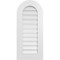 Ekena Millwork Round Top Surface Mount PVC Gable Vent: Functional, w/ 3-1/2"W x 1"P Standard Frame, 16"W x 36"H GVPRT16X3601SF - alternate 1